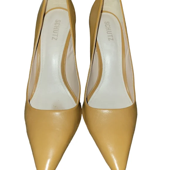 Schutz Lou Pointed Toe Nubuck Leather 4" Pumps Shoes sz 10 - Picture 5 of 8